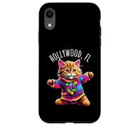 Hollywood Florida USA divertente simpatico gatto danzante colorato design Custodia per iPhone XR