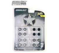 Hollywood Icone Auto Corpo Negozio Ruote e Pneumatici Set 1:64 Scala Greenlight