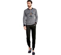 HOLLYWOOD MILANO Pigiama Uomo Invernale in Cotone Interlock, Art. FR016 Grigio Melange XL