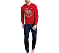 HOLLYWOOD MILANO Pigiama Uomo Invernale in Cotone Interlock, Art. FR44912 Rosso XXL