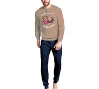Hollywood Milano Pigiama Uomo Invernale in Cotone Interlock, Art. FR44912 Tabacco XXL