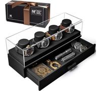 Holme & Hadfield Elevate la vostra collezione di orologi con The Watch Deck - Espositore per 4 orologi di qualità superiore - Regalo elegante per uomini - Scatola di legno per orologi da uomo