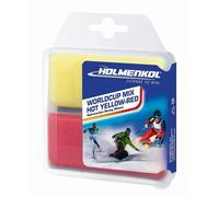 Holmenkol Basewax Mix Caldo Alpha-Beta Giallo Red 2x 35g Basis Cera per Sci