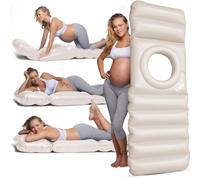 HOLO Babymoon Essential - Cuscino gonfiabile per gravidanza, con foro per la pancia, da usare su terra e acqua, per sollievo PGP/SPD, yoga, sonno, massaggio e relax sulla pancia, colore: sabbia bianca