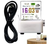 Hologram Cube Desk Clock - Mini 3D Display Weather Station With WiFi | Small Digital Clock With Transparent Screen | Futuristic Desktop Decoration For Room, Office, Or Tech