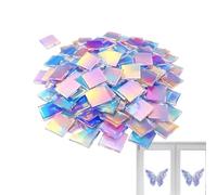Holographic Acrylic Squares 100 Pack Rainbow Mosaic Tiles For Resin Crafts | Double-sided Iridescent Blocks Create Dazzling Light Effects For Jewelry, Mosaics, And Home Decor. Easy To Cut And Glue