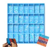Holographic Chocolate Mold,holographic Moulds Chocolate,Holographic Silicone Mold with 28 Small Grids,easy Release Deep Thick Molds,Reusable DIY Baking Wax Melts-B