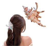 Holographic Conch Shape Hair Claws, Summer Beach Gifts Hair Accessories, Non Slip Strong Hold Hair Barrette For Thin Thick Curly Women