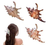 Holographic Conch Shape Hair Claws, Summer Beach Gifts Hair Accessories, Non Slip Strong Hold Hair Barrette For Thin Thick Curly Women
