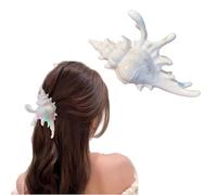 Holographic Conch Shape Hair Claws, Summer Beach Gifts Hair Accessories, Non Slip Strong Hold Hair Barrette For Thin Thick Curly Women