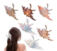 Holographic Conch Shape Hair Claws, Summer Beach Gifts Hair Accessories, Non Slip Strong Hold Hair Barrette For Thin Thick Curly Women