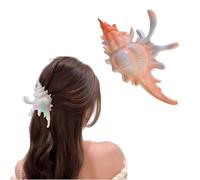 Holographic Conch Shape Hair Claws, Summer Beach Gifts Hair Accessories, Non Slip Strong Hold Hair Barrette For Thin Thick Curly Women