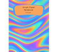 Holographic Graphing Paper Notebook 5 X 5 Grid: 8.5" x 11" Graph Paper Pad with Iridescent Rainbow Swirl Cover