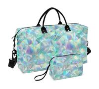 Holographic Shine Pattern Colorful Decorativo Grande Borsa Palestra Tote Bag con Cinghia Regolabile per Aereo Viaggiare Impermeabile bulto para viajar