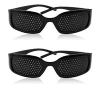 Holoras Set di 2 occhialini a griglia con fori per allenare gli occhi e rilassare gli occhi, Occhiali Stenopeici, colore: nero