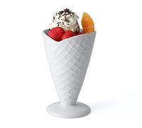 'Holst ES 001 Coppa Gelato 16 cm Waffle, Bianco, 10.2 x 10.2 x 15.8 cm in Porcellana