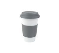 Holst Porzellan CTG 330 SET3G - Set di 3 tazze da 0,30 l Tea & Coffee to Go, colore: Grigio/Bianco