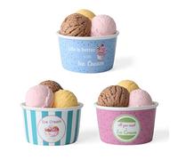 Holst Porzellan ES 302 - Set di 3 tazze per gelato in porcellana (senza cucchiaio), decorate