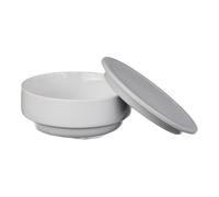 Holst Porzellan GVR 012 - Set di 2 ciotole da 0,37 l, con coperchio KST, colore: grigio e bianco, 2 pezzi