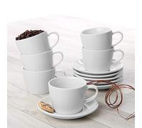 Holst Porzellan KT 004 - Tazza da caffè in porcellana, 22 cl, con piattino, 12 pezzi