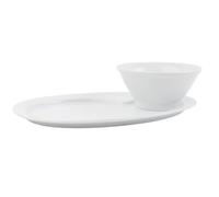 Holst Porzellan MP 160 ACC13 - Set di 2 spuntini e snack in porcellana, 15,5 x 15,5 x 7 cm, colore: Bianco