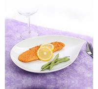 Holst Porzellan Piatto Piano 30 cm a Forma di Goccia Teardrops Cloud, Porcellana, Bianco, 30.5x24.5x3.5 cm