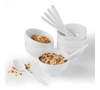 Holst Porzellan SH 2108 FA12 Set di Ciotole per Cereali, 0,45 l, con Cucchiaio, 12 Pezzi, per 6 Persone, Porcellana, Bianco