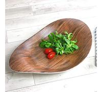 Holst Porzellan WD 138 Zweite Wahl Piatto 38 x 24 cm semiprofondo, Effetto Legno, Set 2, Fino al 150% più Resistente della Porcellana Tradizionale