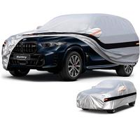Holthly Telo di copertura per auto SUV 100% impermeabile, per SUV, protezione da pioggia, sole, polvere e raggi UV, adatto per Porsche Cayenne, BMW X5, Audi Q7 Q8, Volvo XC90, argentato, C12