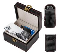 Holtrae Faraday Box con 2 tasche Faraday - RFID Signal Blocker, Scatola di Blocco del Segnale per Chiavi Dell'auto, Antifurto, Anti-scansione, Tracking Signal Shielding Keyring (115 x 92 x 65 mm)