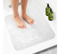Holtrae Tappetino Doccia Antiscivolo 80x80cm Tappetino massaggiante antibatterico Piatto Doccia Rettangolare con Ventose Morbido sui Piedi Lavabile in Lavatrice Anziani Doccia,Vasca Bagno