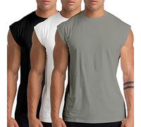 Holure Confezione da 3 canottiere da uomo con scollo rotondo