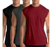 Holure Confezione da 3 canottiere da uomo con scollo rotondo