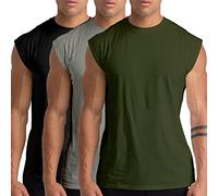 Holure Confezione da 3 canottiere da uomo con scollo rotondo