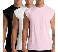 Holure Confezione da 3 canottiere da uomo con scollo rotondo