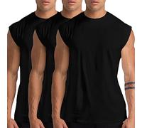 Holure Confezione da 3 canottiere da uomo con scollo rotondo