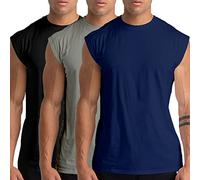 Holure Confezione da 3 canottiere da uomo con scollo rotondo