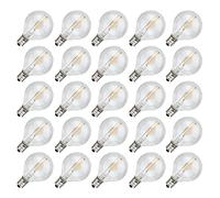 Holwim Lampadina Di Ricambio G40, 25 Pezzi, 0.6 W, 2200 K, Luce Bianca Calda, Lampadina Edison, E12, Per Balcone, Veranda, Festa, Terrazza, Matrimonio, Balcone, Decorazione, Tensione 220-240