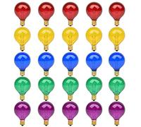 Holwim Lampadina Di Ricambio G40, 25 Pezzi, 7 W, 2200 K, Luce Bianca Calda, Lampadina Edison, E12, Per Balcone, Veranda, Feste, Terrazze, Matrimoni, Balconi, Decorazioni,Tensione 220-240 (colorata)