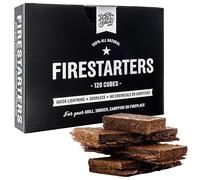 HOLY BBQ Cubetti Accendifuoco Naturali 120 pz Ecologici per Barbecue Camino e Stufa Accendifuoco Senza Chimici Inodori per Carbone e Legna Uso Interno ed Esterno