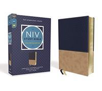 Holy Bible: New International Version, Study Bible, Navy/Tan, Leathersoft, Red Letter, Comfort Print