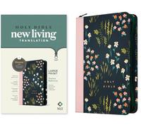 Holy Bible: New Living Translation, Meadow Navy & Pink, Leatherlike, Thinline Reference, Filament Enabled