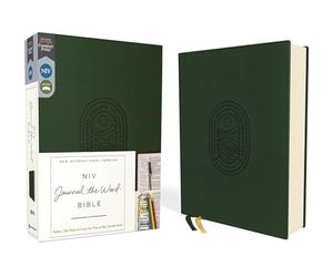 Holy Bible: Niv, Journal the Word Bible, Leathersoft, Green, Red Letter, Comfort Print - Reflect, Take Notes, or Create Art Next to Your Favorite Verses