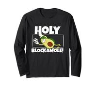 Holy Blockamole Funny Soccer Player Avocado Goalkeeper Maglia a Manica