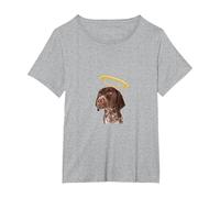 Holy Dog German Shorthair Pointer Maglietta, Donna Plus-Size, Grigio Melange, 6X