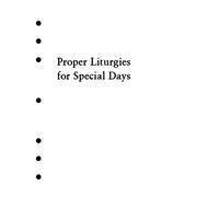 Holy Eucharist Proper Liturgies for Special Days Inserts (Loose Leaf)