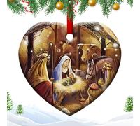 Holy Family Christmas Ornament, Nativity Tree Ornament, Christmas Nativity Decoration, Acrylic Holy Family Pendant, Heat Shaped Christmas Ornament, Religious Christmas Tree Ornament, 2D Acrylic Nativi