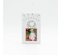 Holy Family Rosario elettronico - bianco - personalizzabile con l'immagine del Santo o della Madonna (Madonna di Lourdes) preghiere in italiano