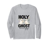 Holy Ghost Energy Cute Halo Ghosts Christian Halloween Maglia a Manica