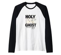 Holy Ghost Energy Cute Halo Ghosts Christian Halloween Maglia con Maniche Raglan